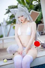 ［COS写真］屿鱼 兽耳白毛狐狸