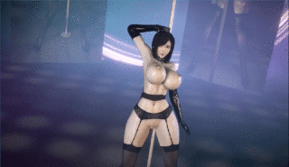 [3D/VAM动画] FutanariLady：黑丝爆乳蒂法舞厅搔首弄姿